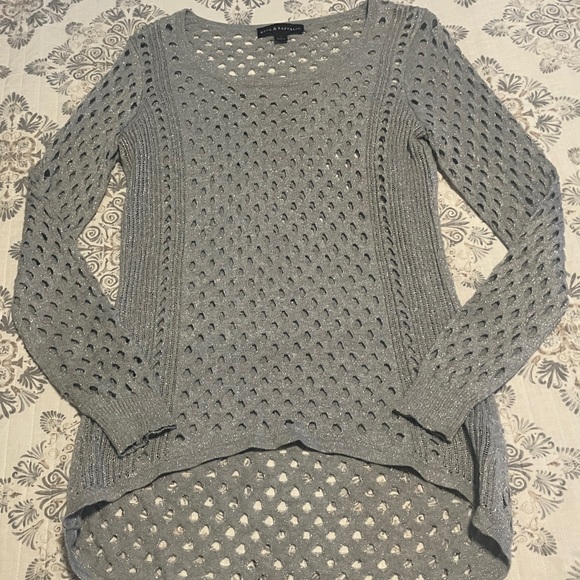 Rock & Republic Sweaters - Rock & Republic gray shiny knit sweater